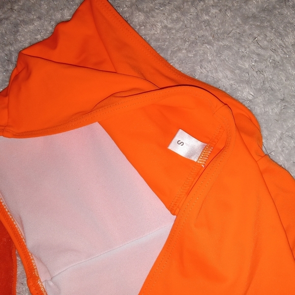 Orange & Blue polka dot strapless tankini - Picture 7 of 7